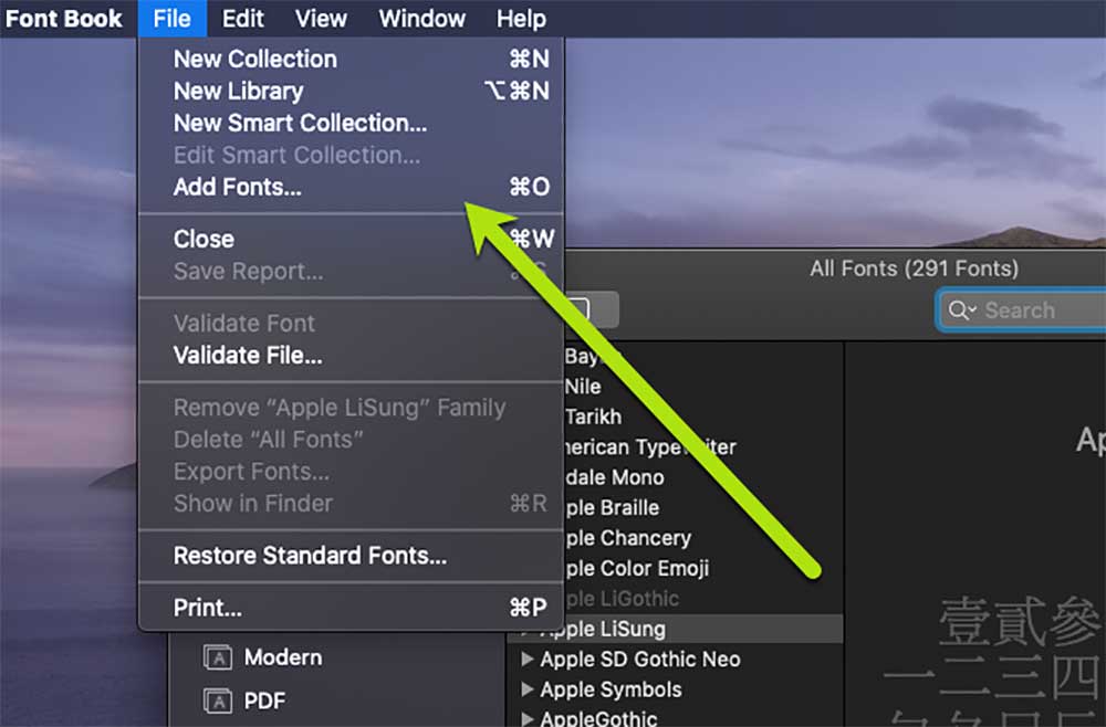 How to easily Access and Add New Fonts on MacOS Catalina