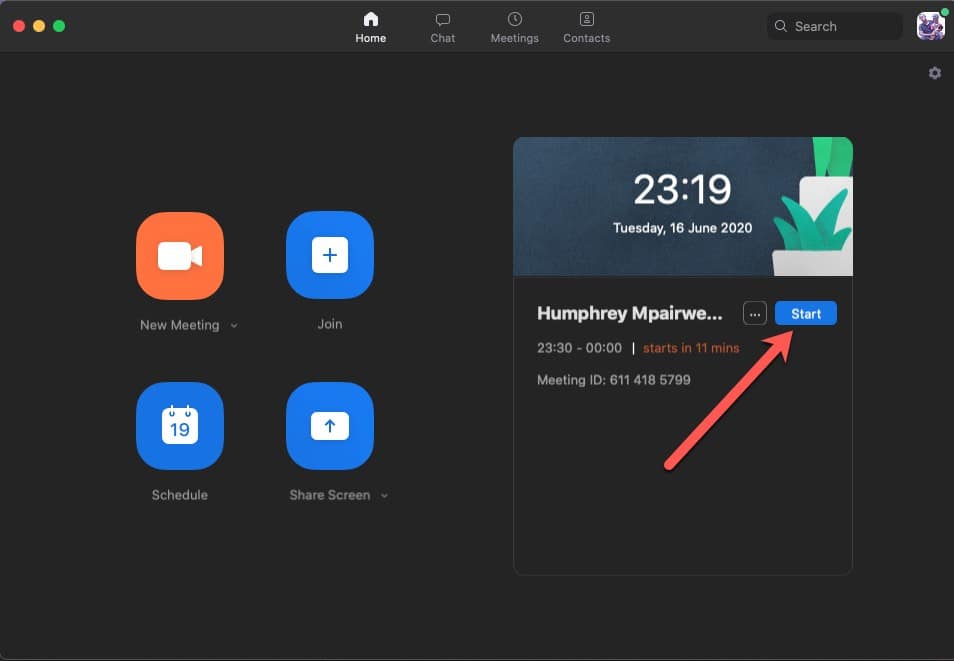 how to start a zoom meeting