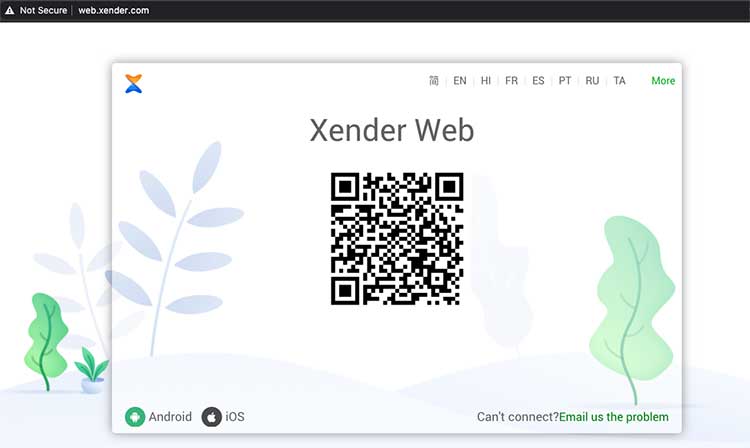 transfer files from a smartphone with Xender web