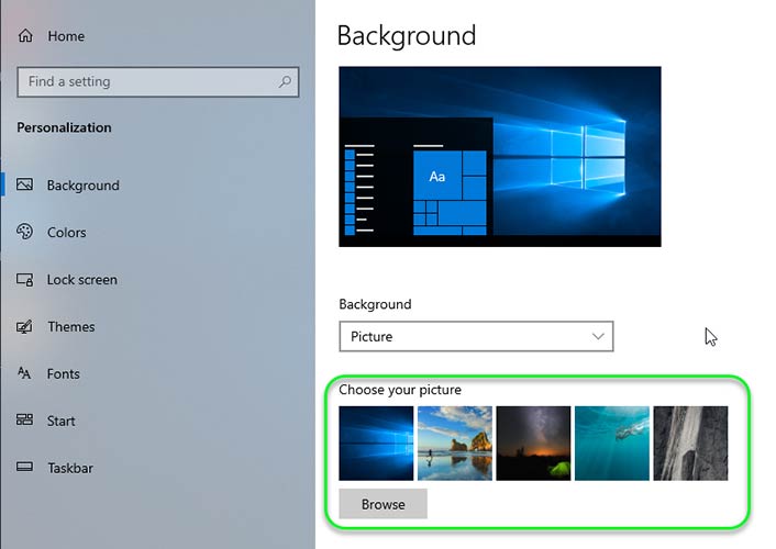 how to change windows 10 wallpaper