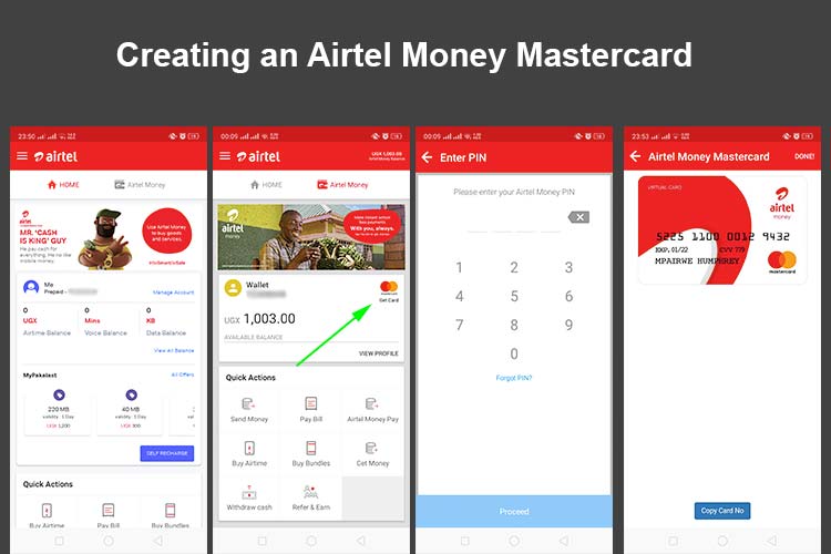 How to create an Airtel Money Mastercard using the app