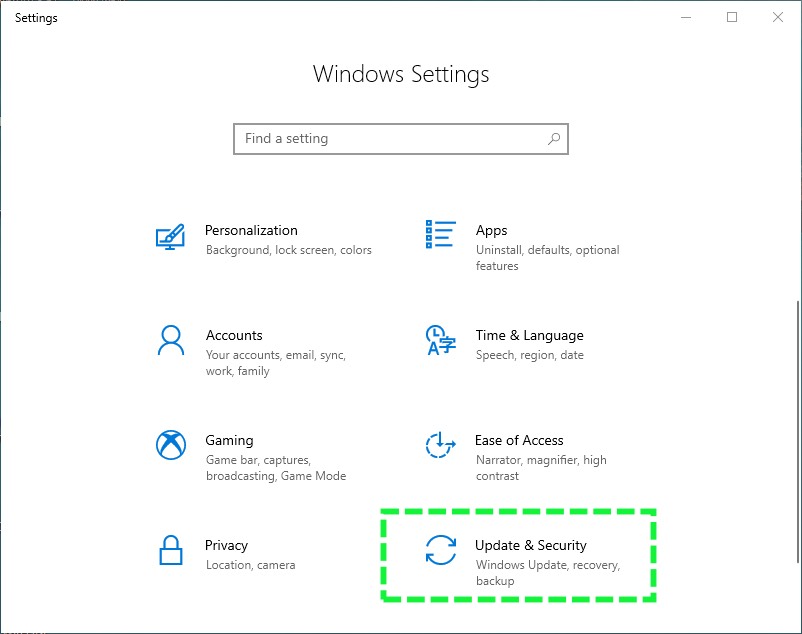 Windows 10 Update Security Settings