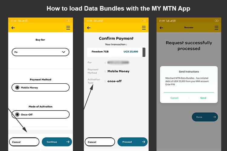 load data with the my mtn app