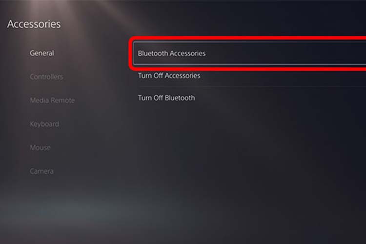 PS5 Bluetooth Accessories Settings