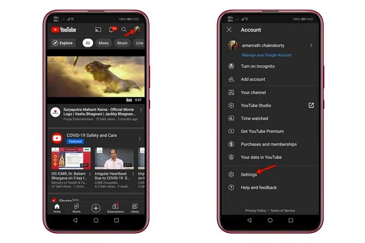 Delete Youtube watch history on mobile
