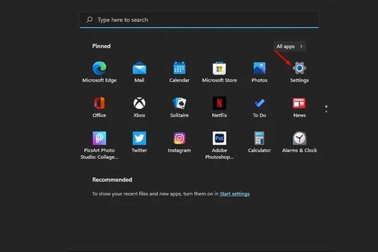 start menu location windows 11