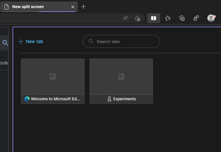 New Split Screen in Microsoft Edge
