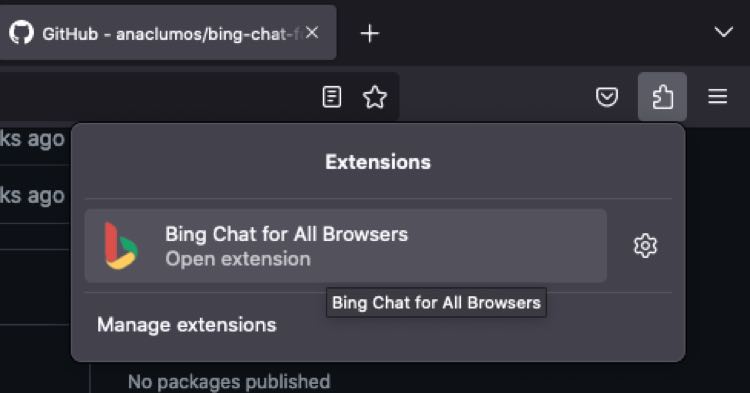 Bing AI Chat on Firefox